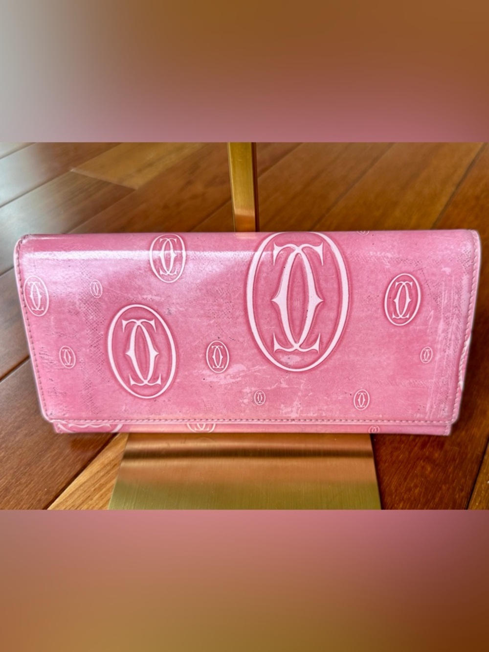 Cartier Happy Birthday Continental Long Wallet in Pink Patent Calfskin Leather - Picture 2 of 11